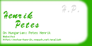 henrik petes business card